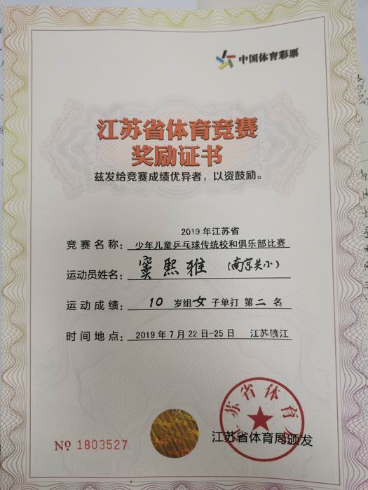 调整大小 窦熙雅2019年江苏省少年儿童乒乓球传统校和俱乐部比赛10岁组女子单打第2名.jpg