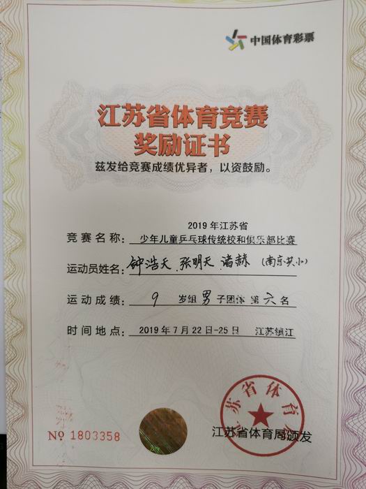 调整大小 钟浩天、张明天、诸赫2019年江苏省少年儿童乒乓球传统校和俱乐部比赛9岁组男子团体第6名.jpg