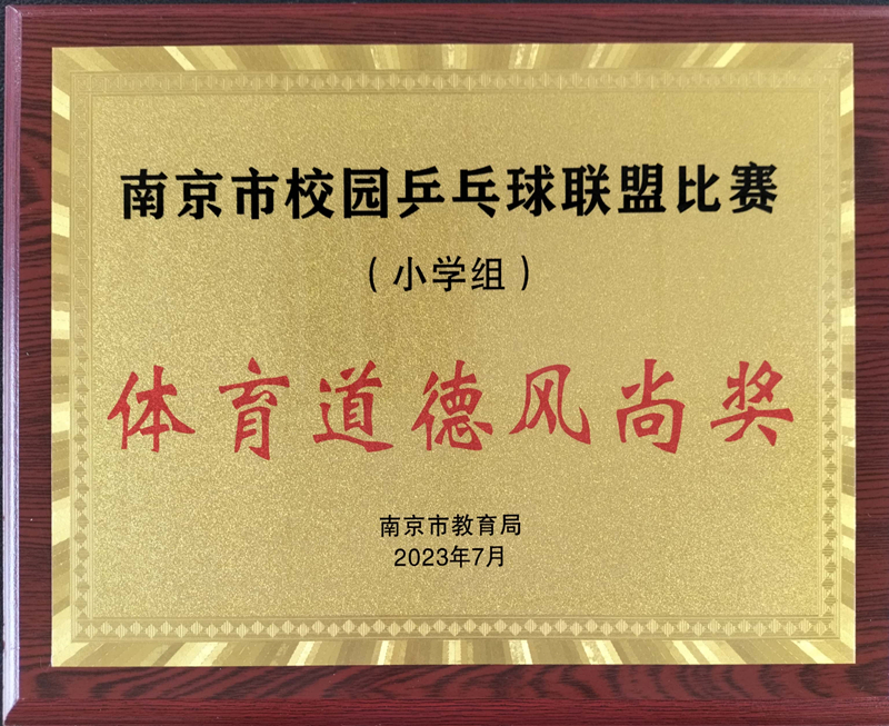 2023.7南京市校园乒乓球联盟比赛（小学组）体育道德风尚奖.jpg